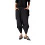  Adjustable Hem Wide Leg Pants - Black