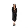 Cowl Neck Silk Midi Dress - Black