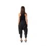 Crossover Layered Elasticated Hem Pants - Black