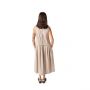 Airy Solid A-Line Midi  Dress - Beige