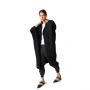 Cotton Open Front Bisht - Black