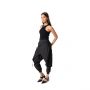 Crossover Layered Elasticated Hem Pants - Black