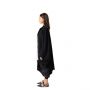 Cotton Open Front Bisht - Black