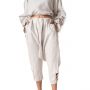 Linen Crossover Harem Pants - Greige