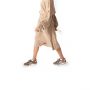 Silk Wide Leg Harem Shorts - Beige