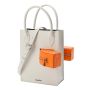 Coco Tote Shearling With C Bag - White/Orange