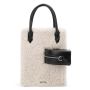 Coco Tote Shearling With C Bag - White/Black