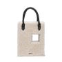 Coco Tote Shearling With C Bag - White/Black