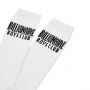 Straight Logo Socks - White